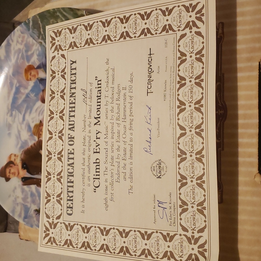 CLIMB EVRY MOUNTAIN  THE SOUND OF MUSIC COLLECTOR PLATE - Picture 3 of 6